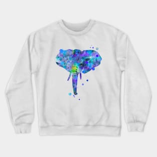 Elephant Head Watercolor Painting Crewneck Sweatshirt